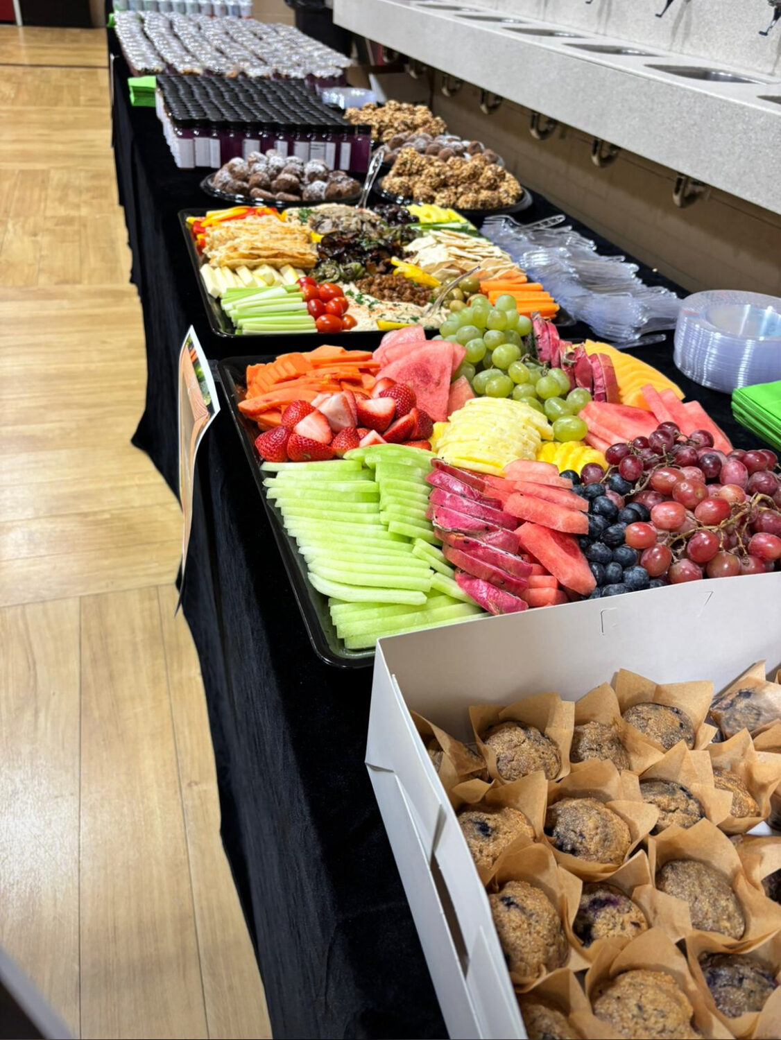 An abundant spread of fresh produce at an event